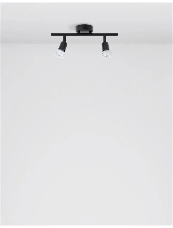 Aplica de perete/tavan cu 2 spoturi design minimalist LUP negru
