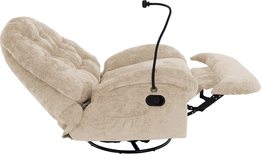 Scaun pivotant de lux, cu balansare, bej, DELMOR