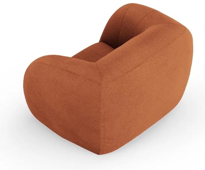 Fotoliu portocaliu cu tapițerie din stofă bouclé Essen – Cosmopolitan Design