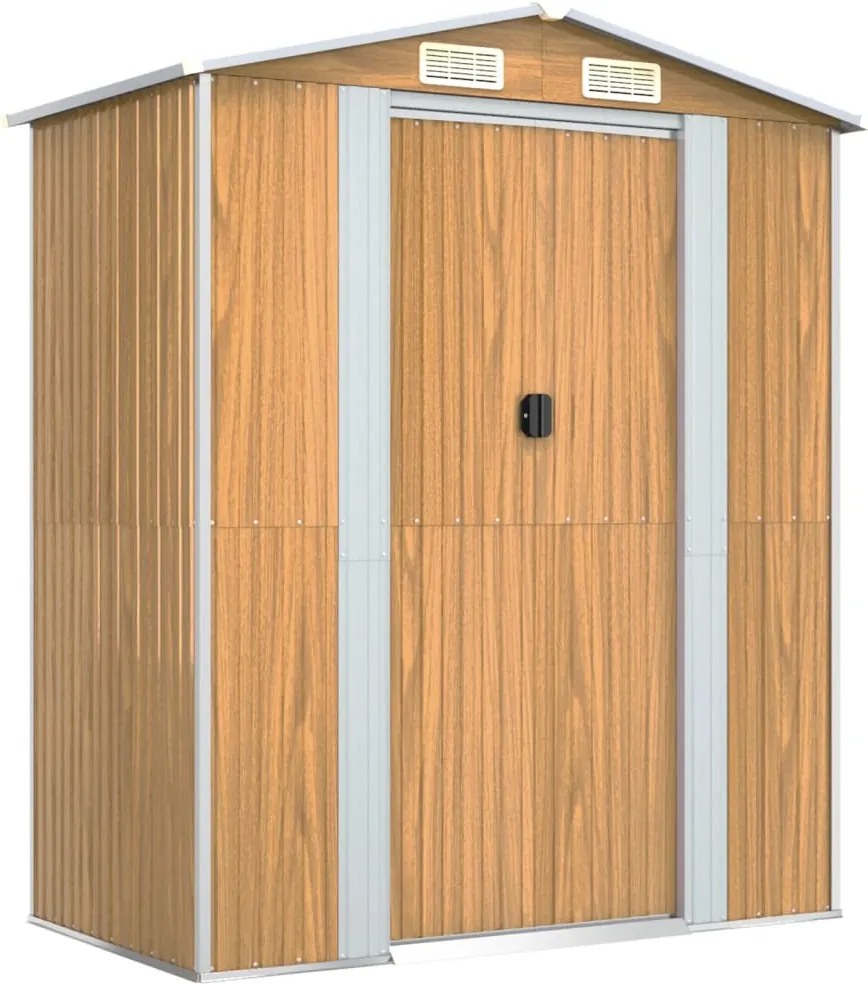 vidaXL Șopron de grădină, maro deschis, 192x108x223cm, oțel galvanizat