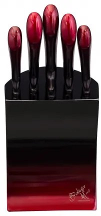 Set cutite otel inoxidabil (6 piese) Black Burgundy Metallic Line Berlinger Haus BH-2176