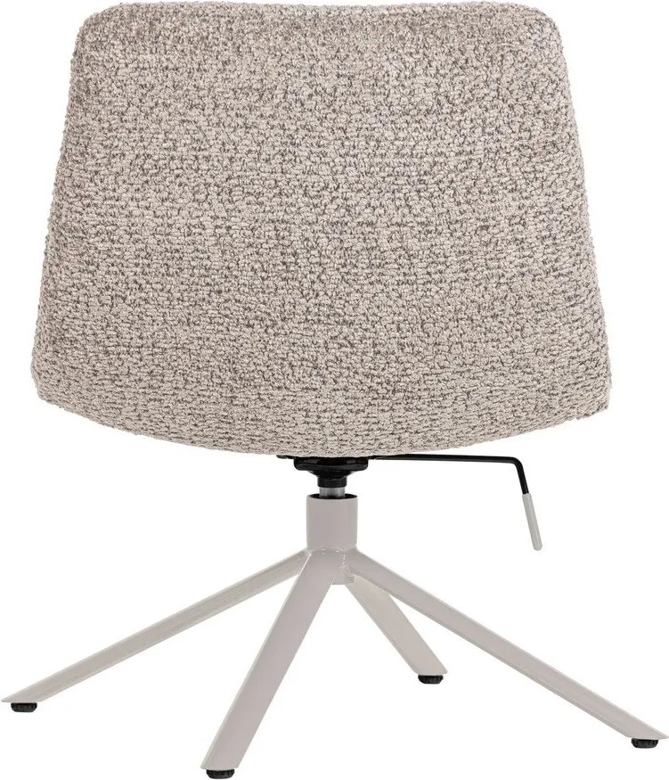 Fotoliu gri deschis pivotant cu tapițerie din țesătură bouclé Soren – WOOOD