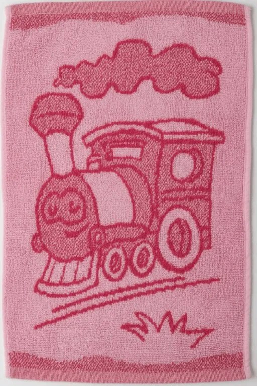Prosop pentru copii BEBE trenulet roz 30x50 cm