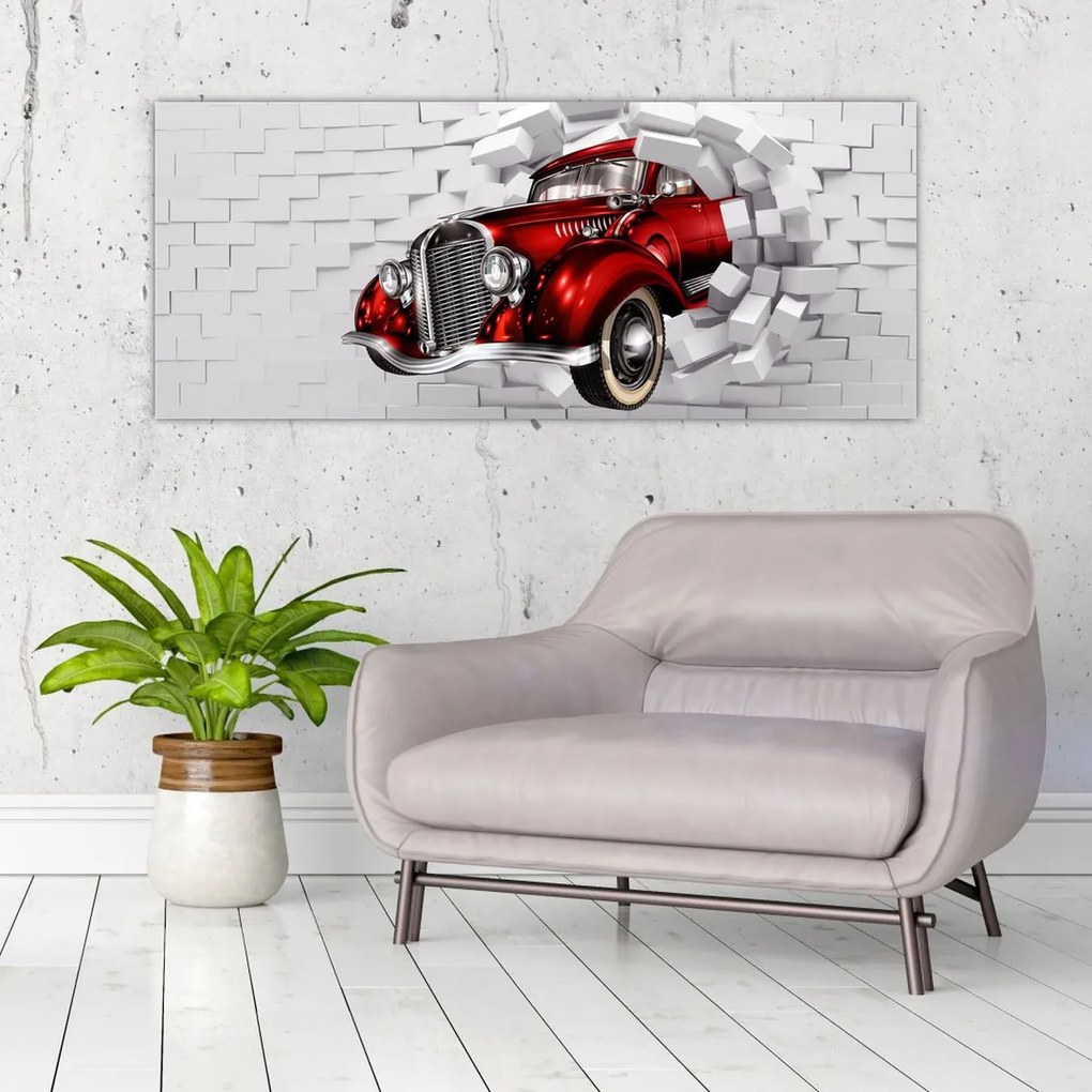 Tablou - Mașină roșie (120x50 cm)