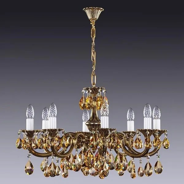 Candelabru Cristal Bohemia Exclusive 8 brate ALICE VIII. brass antique 8003 CE