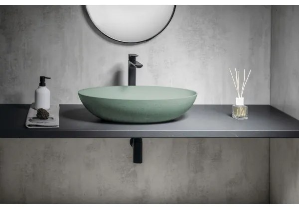 Sapho - Lavoar pentru montare pe blat FORMIGO 60 x 40 cm, beton/verde