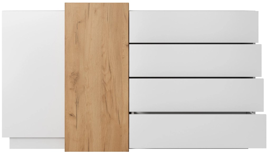 Comodă Three 2D4S (Stejar craft auriu + Alb). 1071393