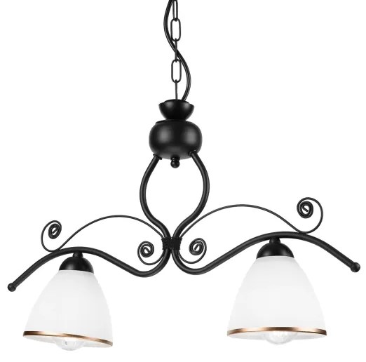 Lustră pe lanț RETRO 2xE27/60W/230V negru mat