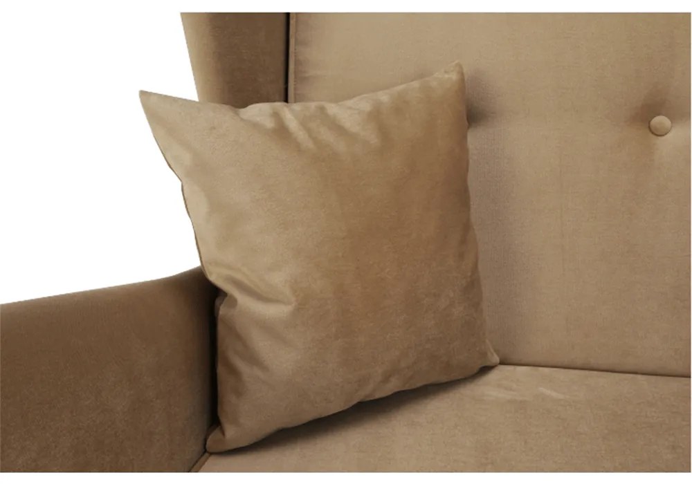 Canapea extensibilă, material textil bej auriu, COLUMBUS