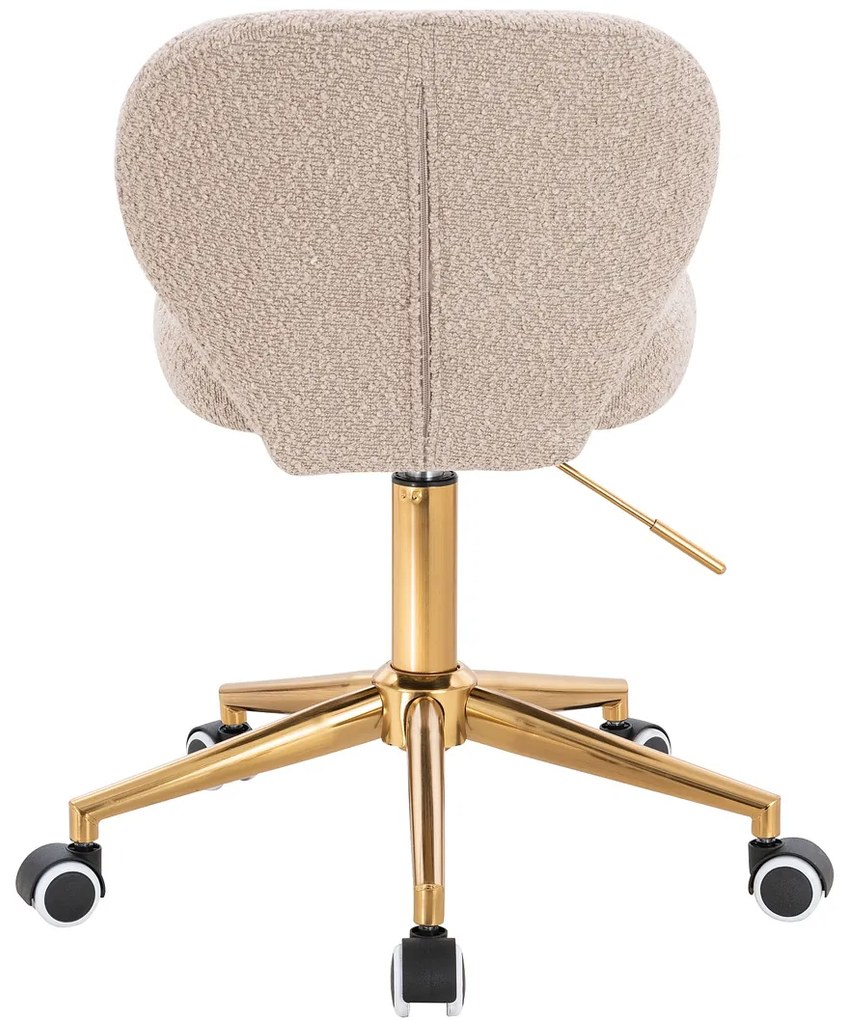 HR193K Scaun Latte Boucle cu Bază Aurie