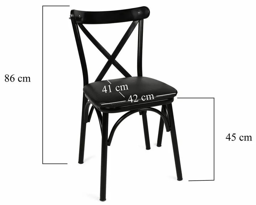 Set de scaune de sufragerie Ekol Black, 4 buc.