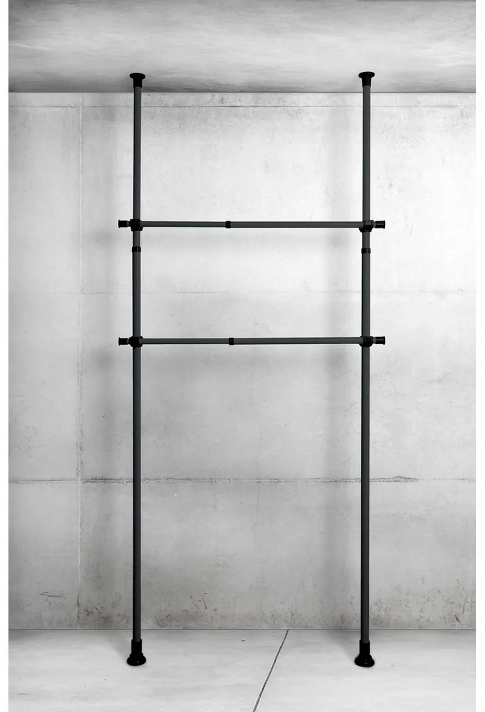 Wenko Set de 2 bare telescopice orizontaleHerkules, negru