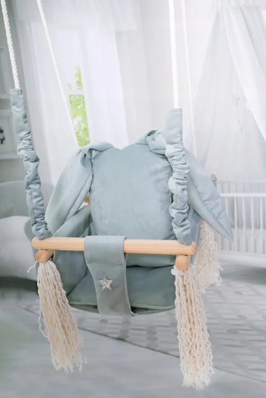 Scaun din lemn pentru copii Grey Bunny