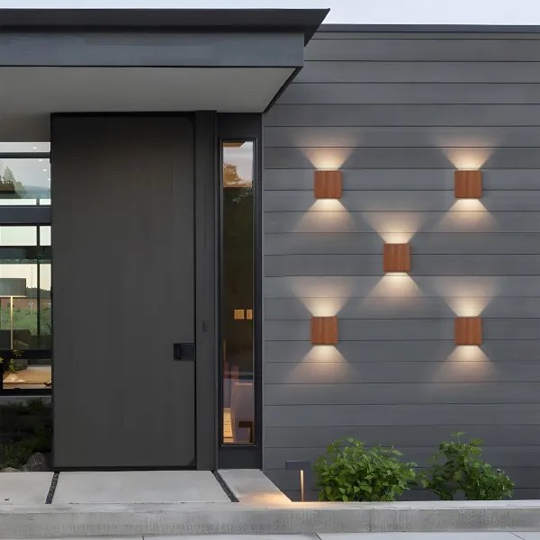 Brilagi - Aplica de perete LED pentru exterior DOUBLERAY LED/6W/230V cu decor din lemn IP54