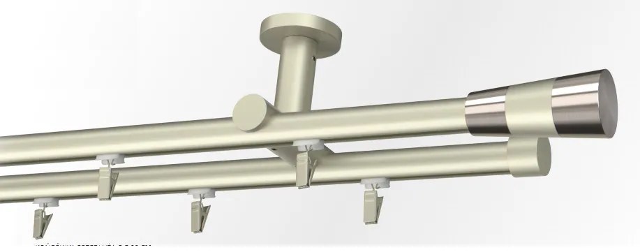 Galerie dubla PRINDERE TAVAN suport universal TEAVA PROFIL -VALEO /19 -CROM MAT (Alege marime: 240 cm)