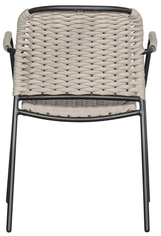 Scaune de grădină negre/bej 2 buc. din metal Taku – Exotan