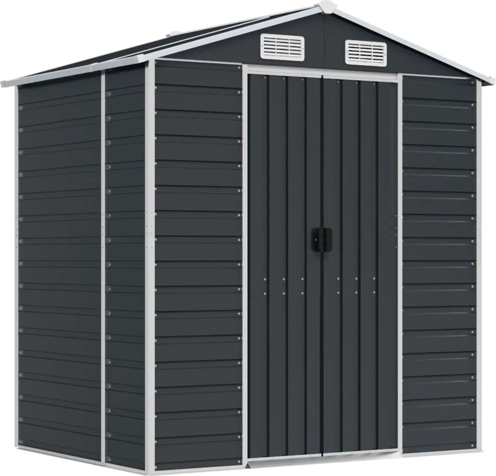 vidaXL Șopron de grădină, antracit, 191x130x198 cm, oțel galvanizat