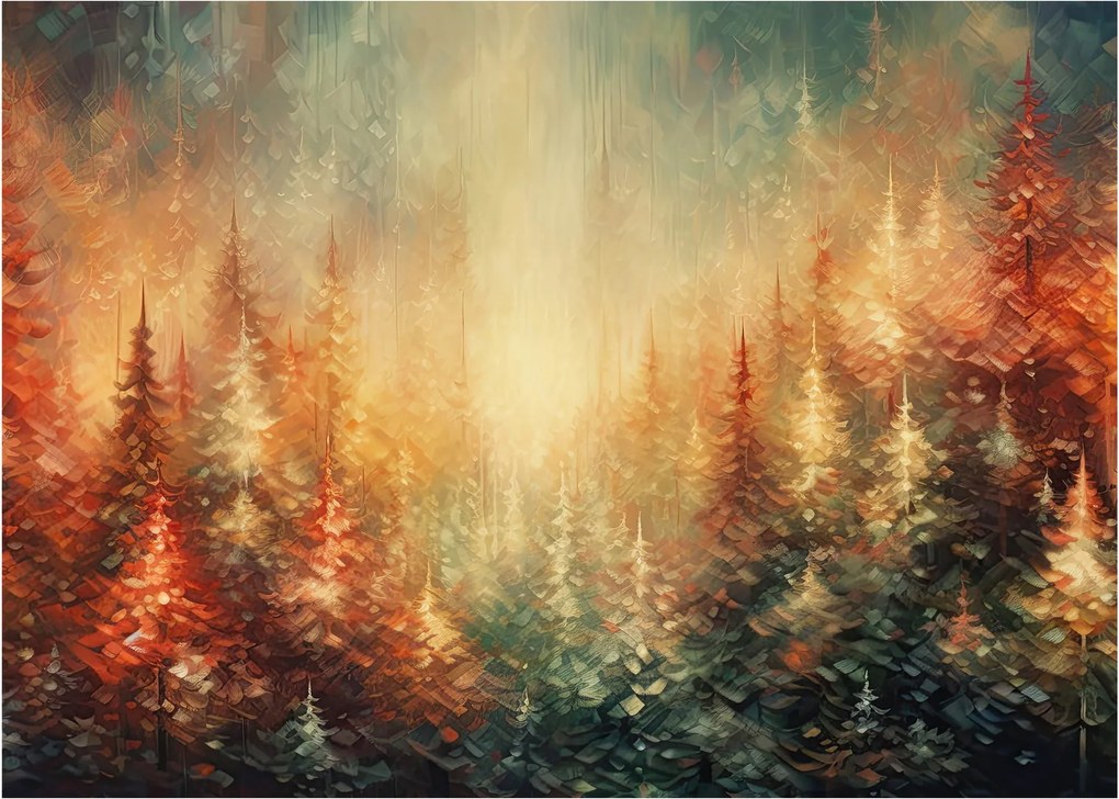 Tablou pe sticlă - Pictura de păduri (70x50 cm)