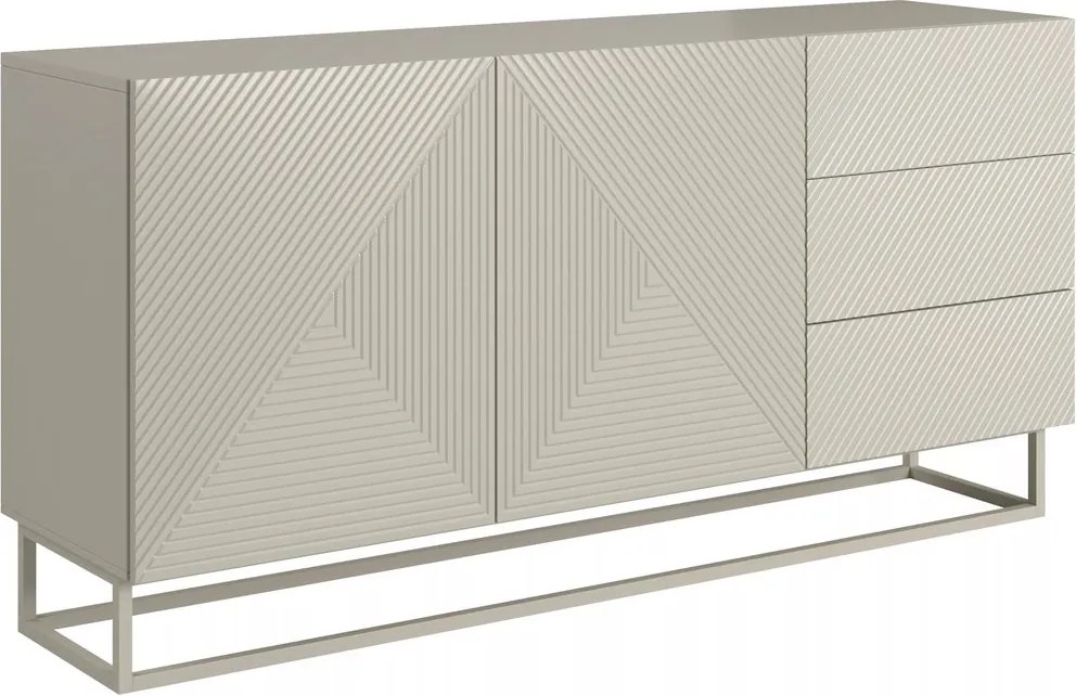 Comodă Asha 167 cm cu două uși și sertare - cashmir / cadru cashmir