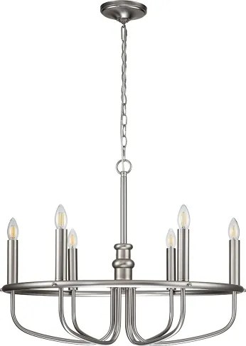 Kichler KL-CAPITOL-HILL6-BN – Lustru suspendat pe lanț CAPITOL HILL, 6xE14/40W/230V, crom