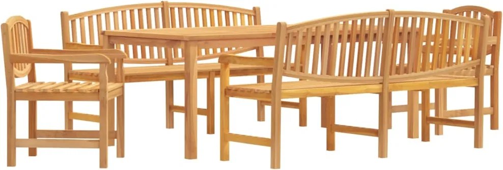 vidaXL Set masă pentru grădină, lemn masiv de tec, 5 piese