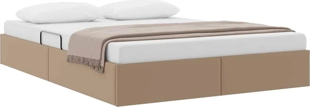 vidaXL Pat cu storage Cappuccino 140 x 200 cm Piele artificială