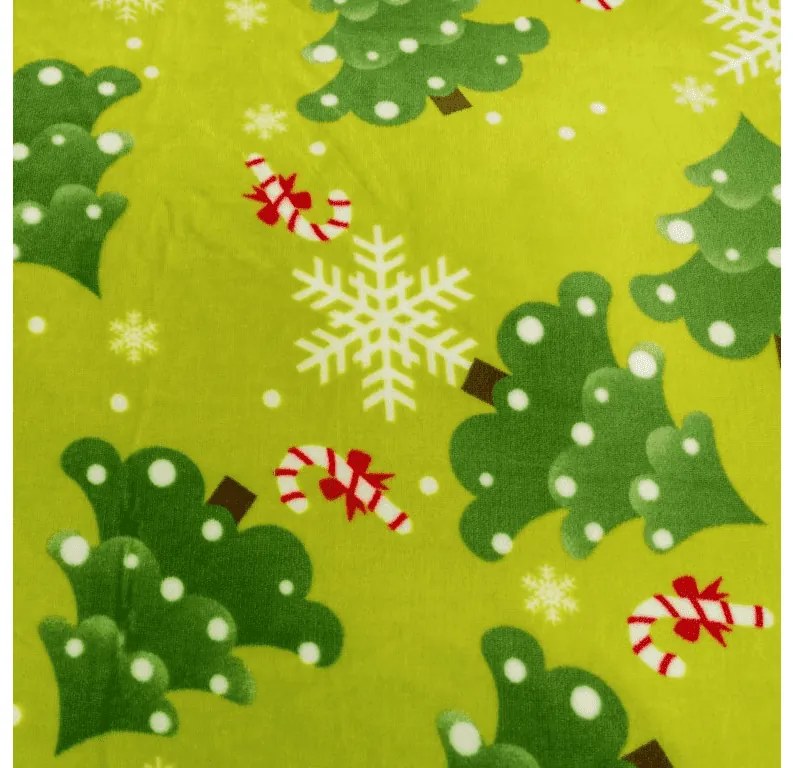 Lenjerie cocolino CHRISTMAS TREE verde Dimensiune lenjerie de pat: 70 x 90 cm | 140 x 220 cm