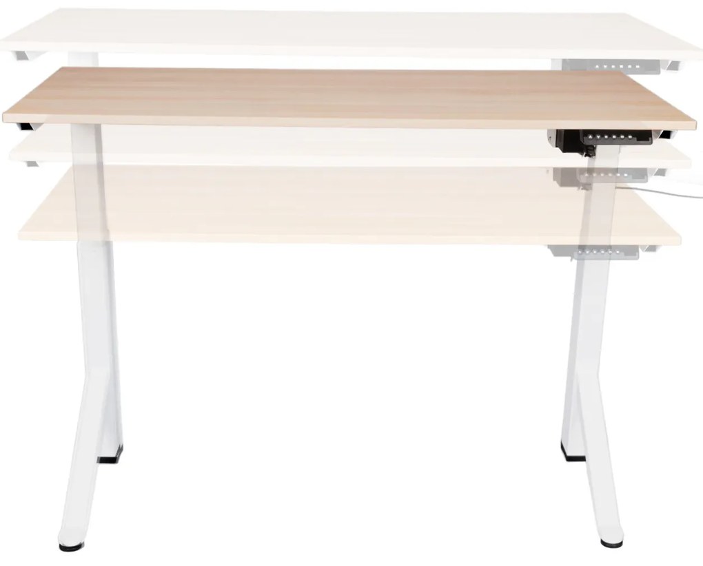 Birou reglabil electric TerrA2Y WHITE-cadru in Y, profil cadru alb (Dimensiune blat: 137x67cm, Culoare blat: Stejar negru 18mm)