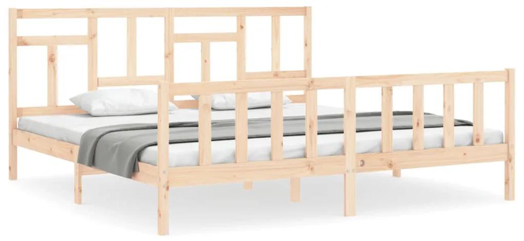 3193161 vidaXL Cadru pat cu tăblie 200x200 cm, lemn masiv de pin
