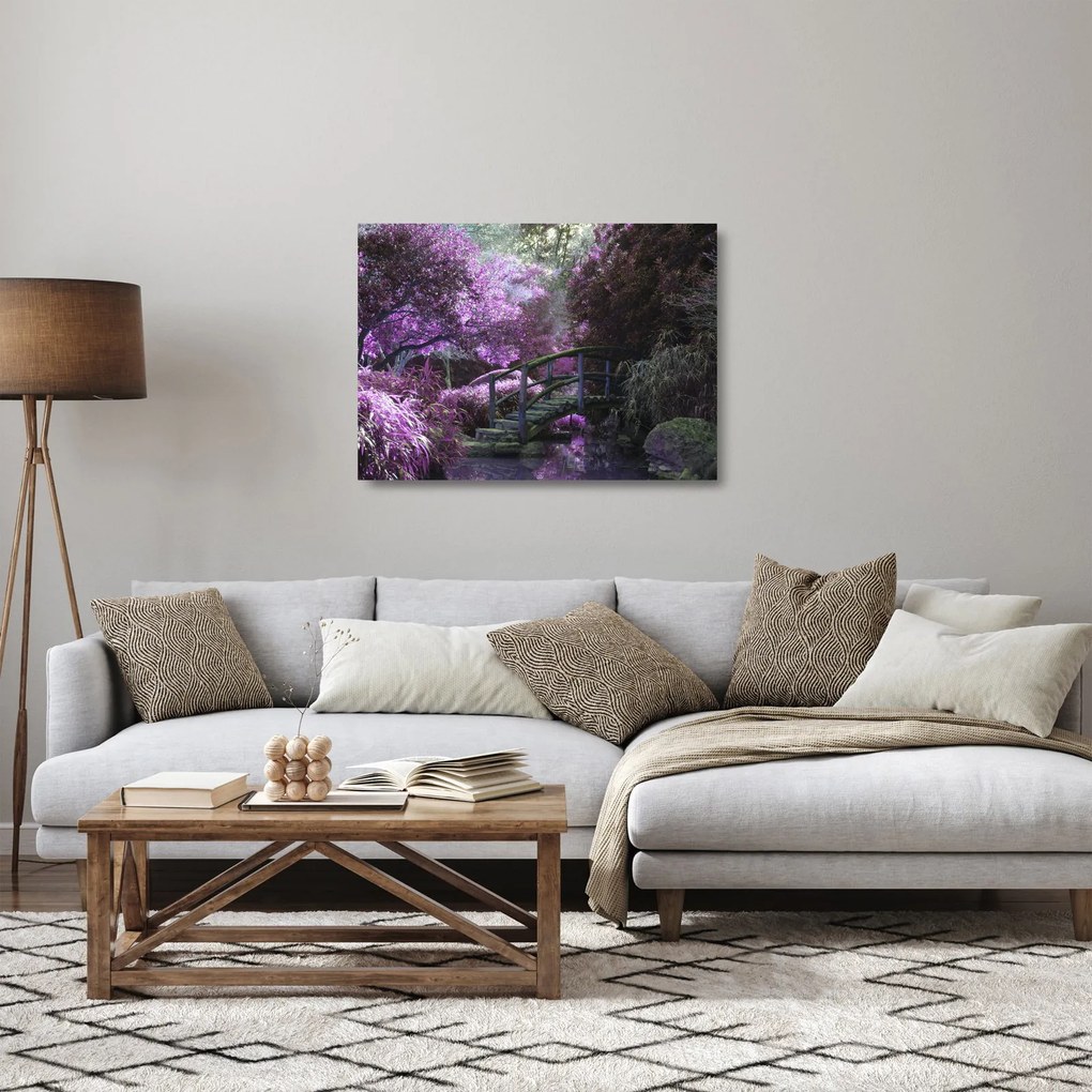 Tablou pe sticlă - Grădină mistică (70x50 cm)