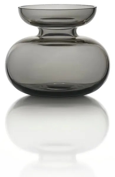 Vază gri deschis din sticlă lucrată manual (înălțime 9 cm) Inu – Zone