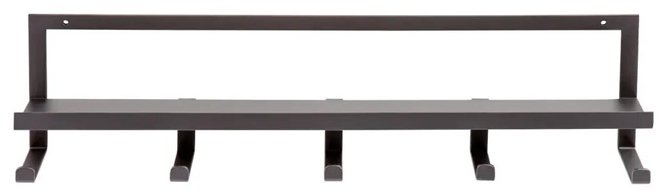 Cuier de perete negru cu raft din metal Quinn – WOOOD
