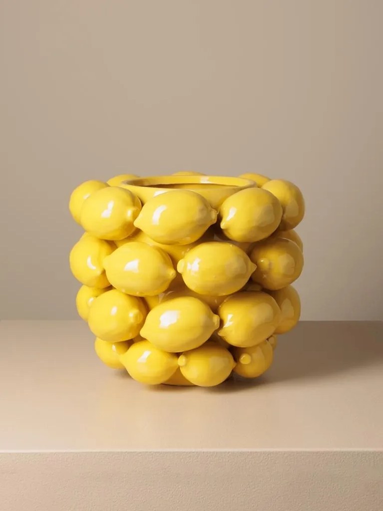 Vaza decorativa, din ceramica, Lemons