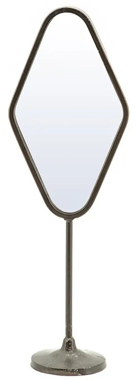 Oglinda cu picior cu rama din fier Vanity two, 14 x 9 x 43 cm