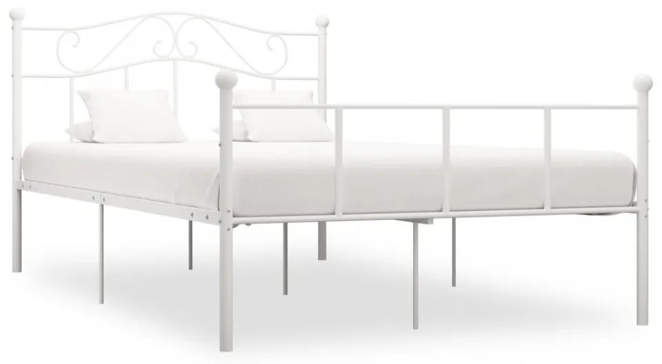 Cadru de pat, alb, 120 x 200 cm, metal