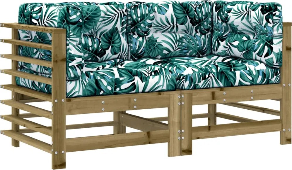 vidaXL Canapele colțar cu perne, 2 buc., lemn masiv de pin