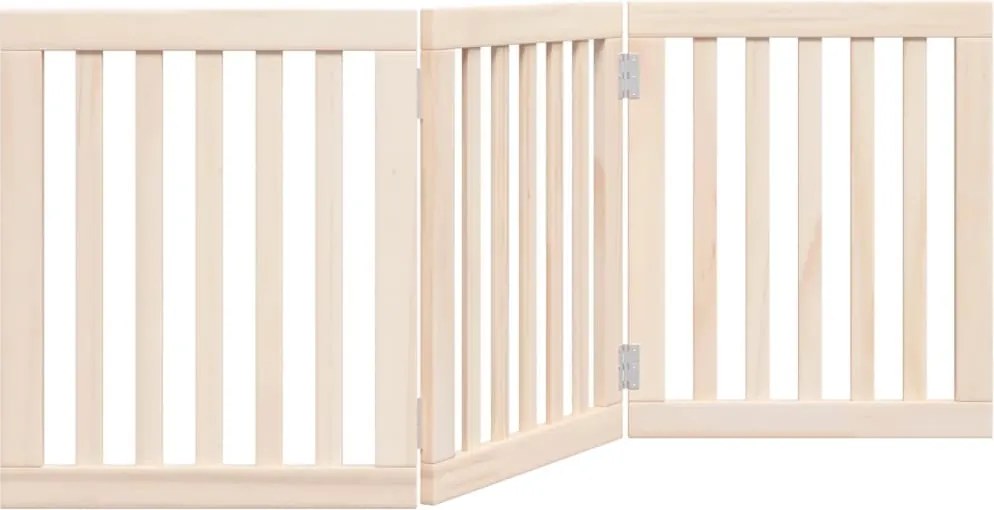 vidaXL Poartă de acces pentru câini pliabilă, 3 panouri, 150 cm, lemn de plop