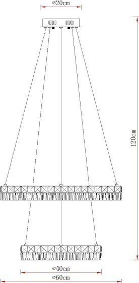 Globo 67387-60 - Lustru suspendat LED reglabil pe cablu LAUREL LED/60W/230V transparent + telecomandă
