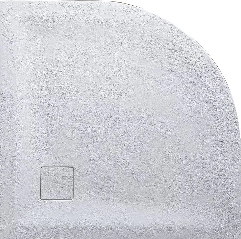 Cadita compozit pentru dus Inter Ceramic semirotunda 90x90 cm finisaj piatra-alb mat