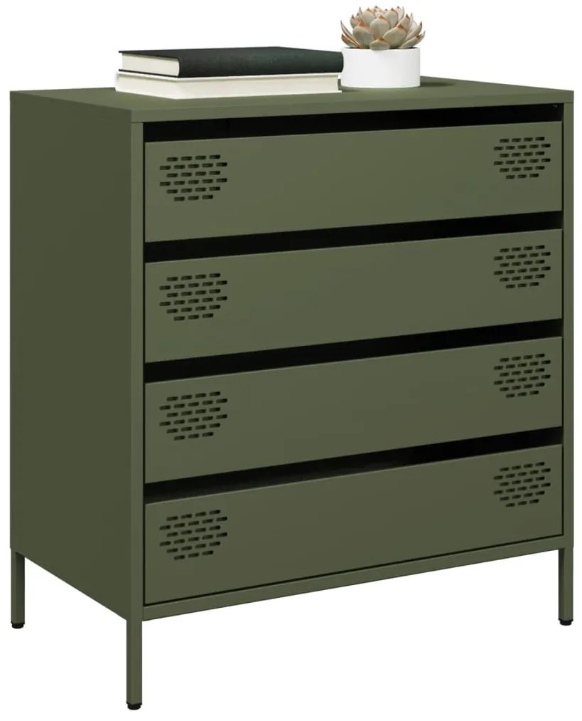 vidaXL Dulap, verde măsliniu, 68x39x73,5 cm, oțel laminat la rece