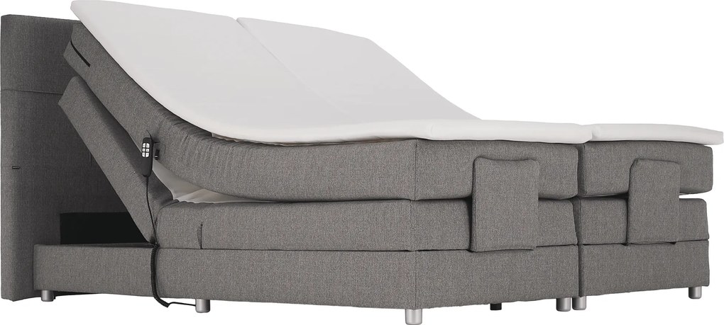 Pat electric reglabil, arcuri, gri, 160x200, MURKO NEW