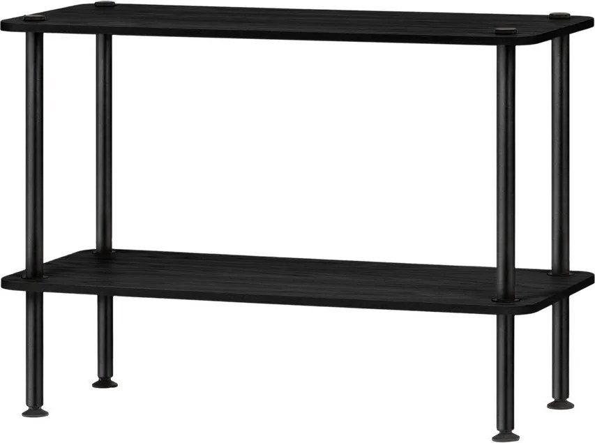 Etajeră neagră cu aspect de lemn de stejar 80x54,5x35 cm Teidi – noo.ma