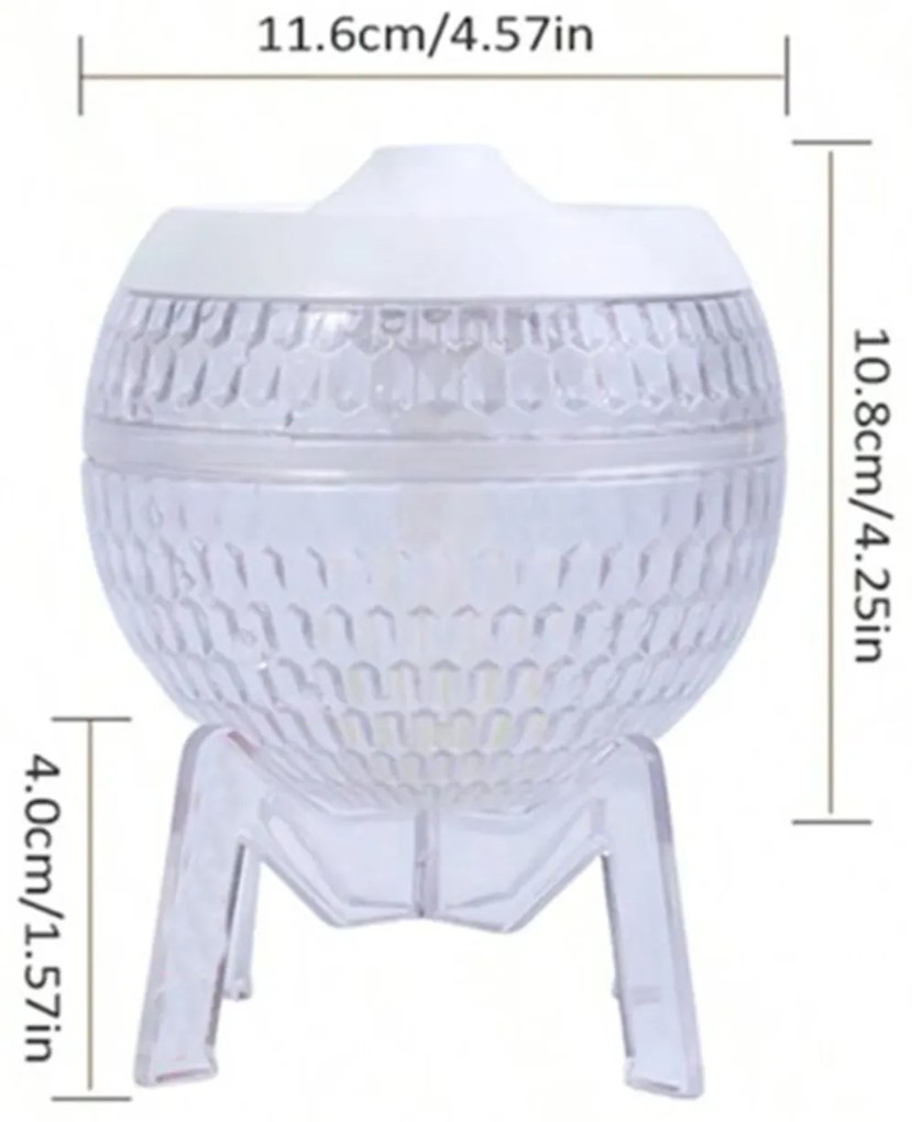 Umidificator Transparent Mondo Planet - USB - Schimbare de Culoare (lumina de jos)