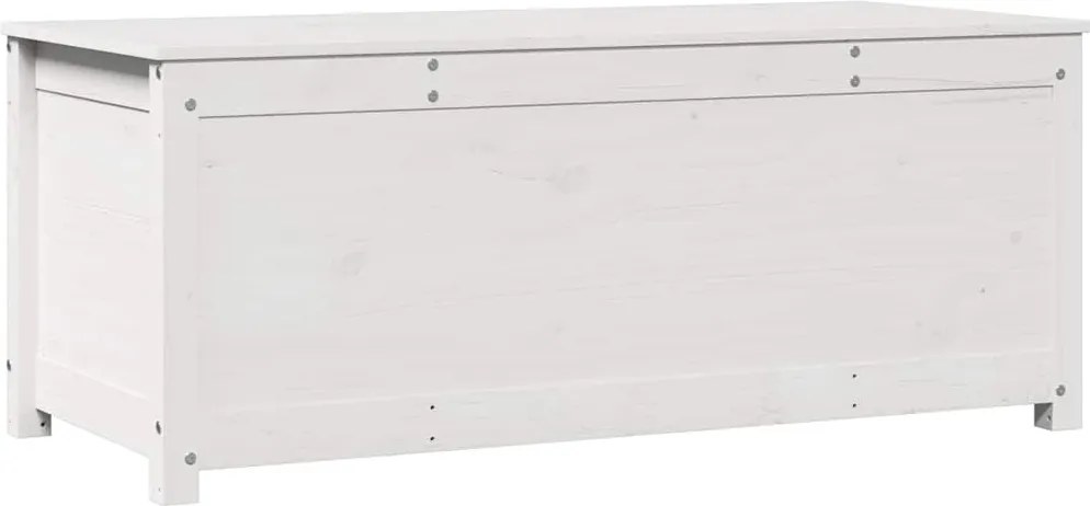 vidaXL Cutie de depozitare, alb, 110x50x45,5 cm, lemn masiv de pin