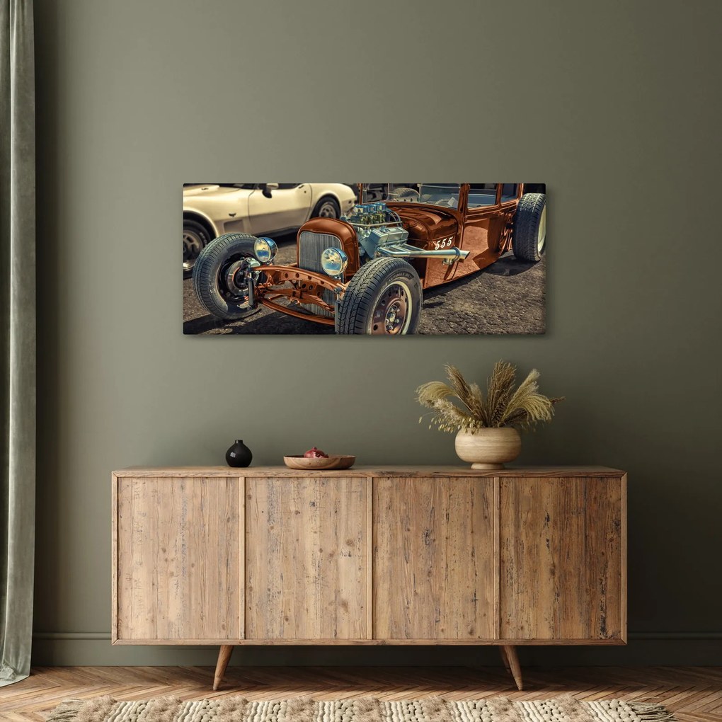 Tablou cu mașina maro (120x50 cm)