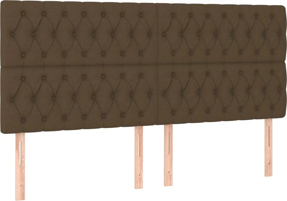 vidaXL Tăblie de pat maro închis 200x7x118/128 cm, material textil