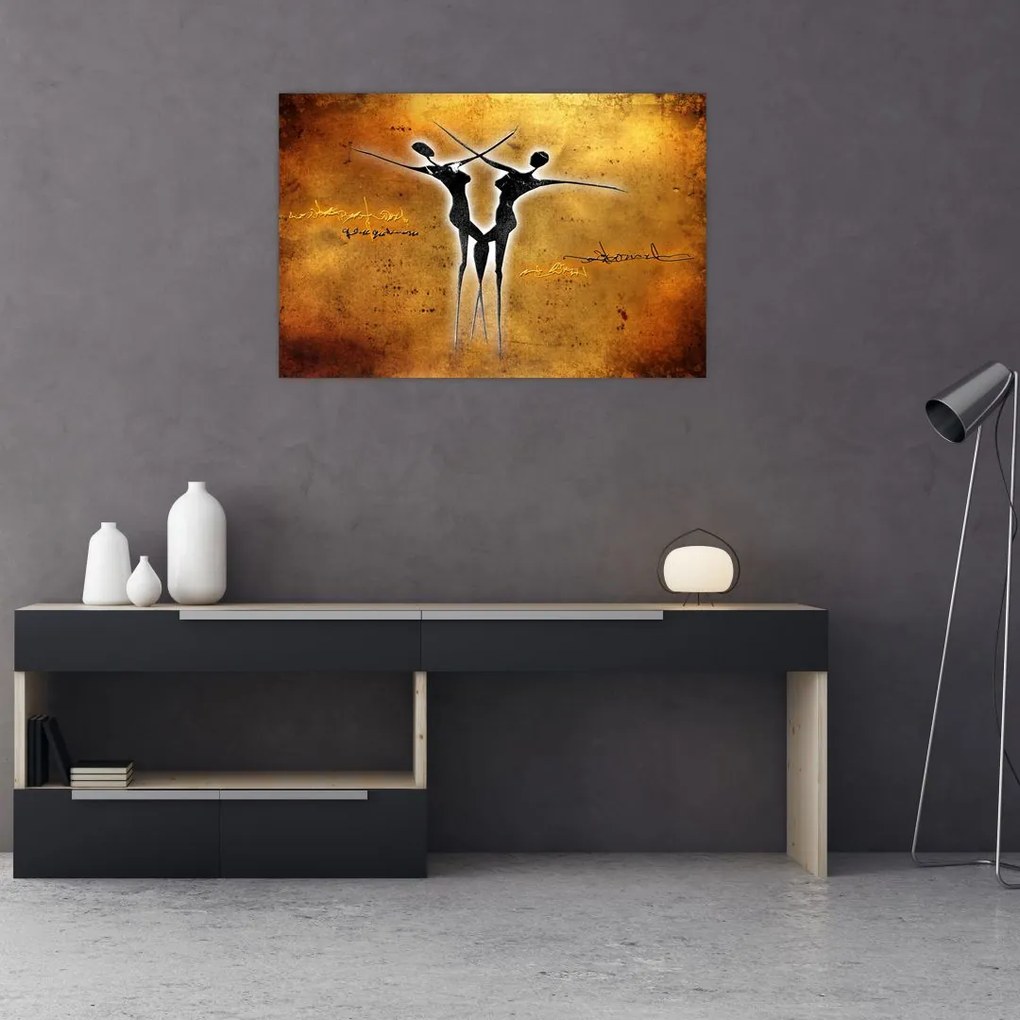 Tablou perechii dansând pictate (90x60 cm)