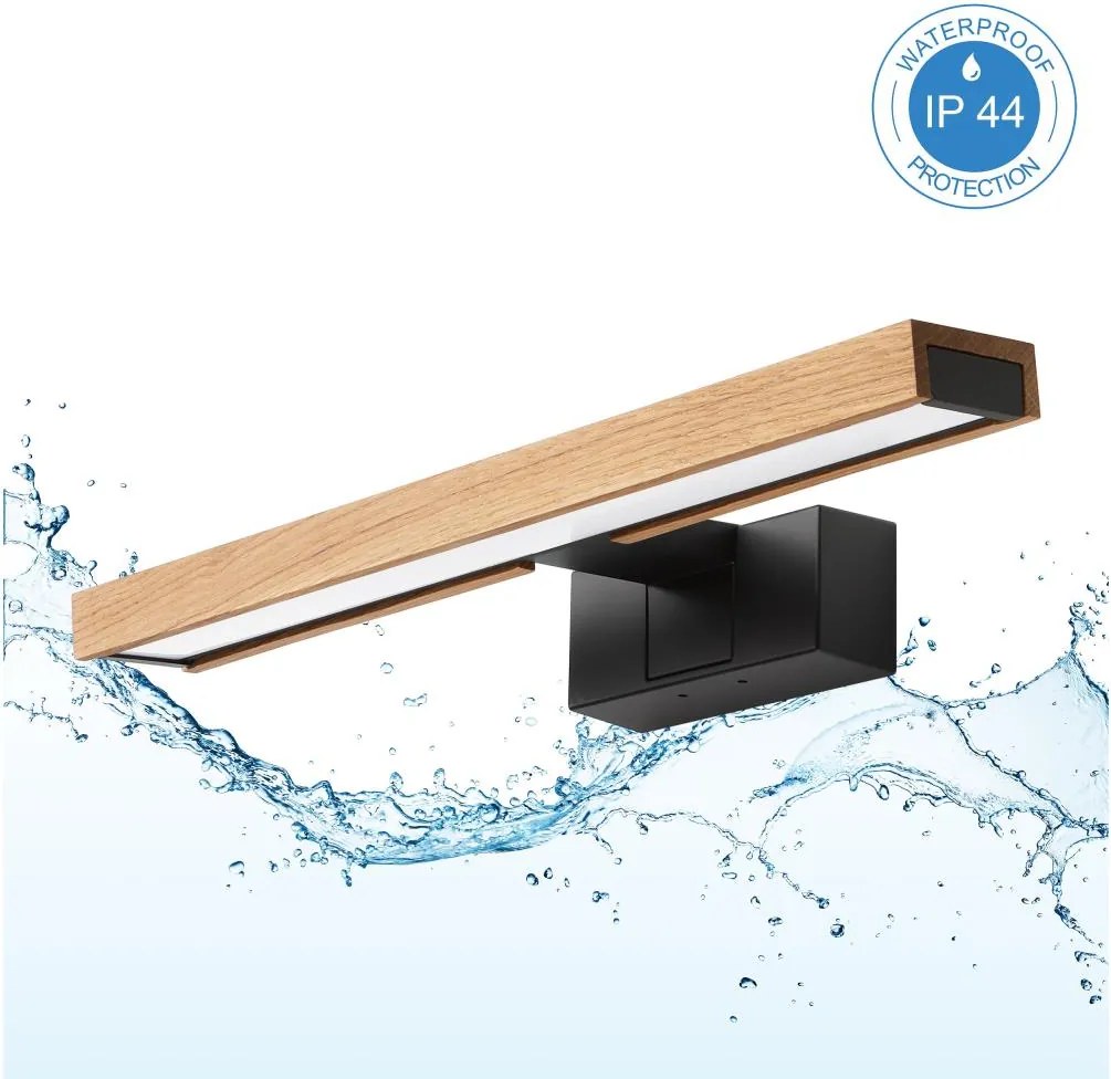 Brilagi - Iluminare LED pentru oglindă de baie 3 în 1 WOODY MIRROR LED/8W/230V IP44 negru/stejar