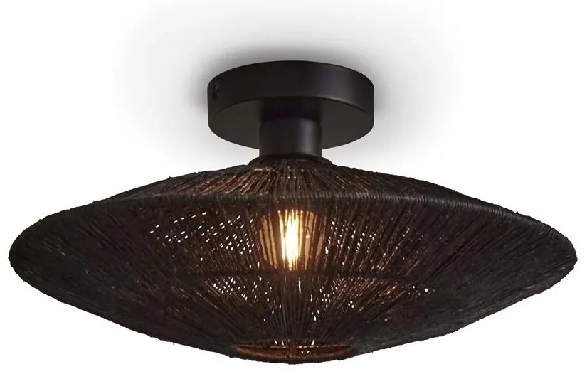 Plafoniera eco din iuta Iguazu S disc 40cm, negru