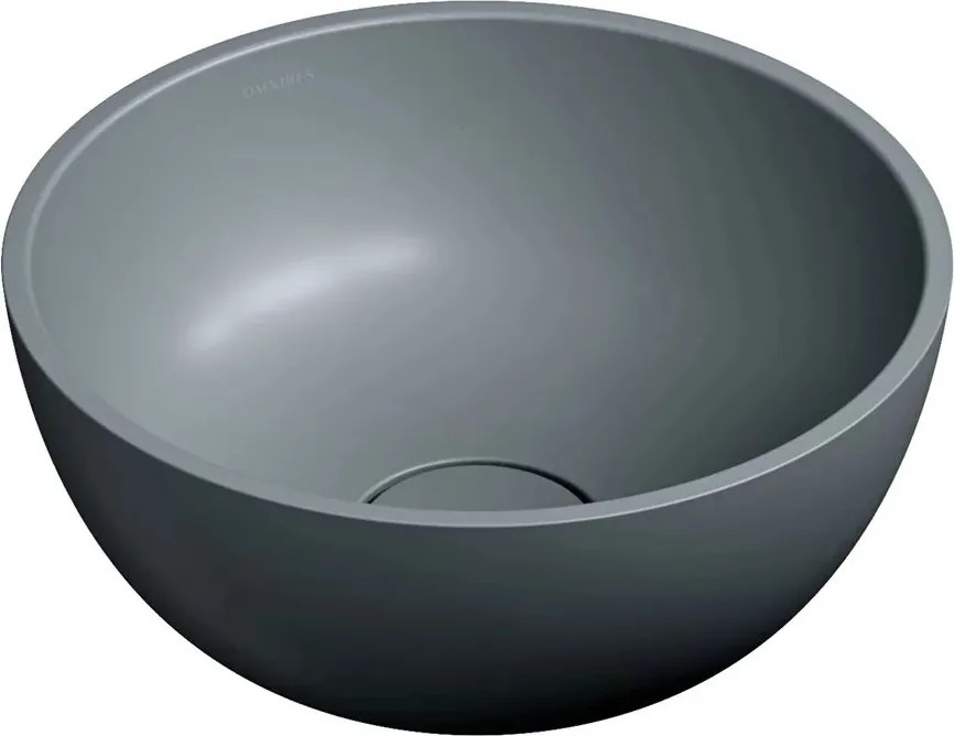 Lavoar pe blat Omnires Shell M+ finisaj gri cenusa mat 35 cm